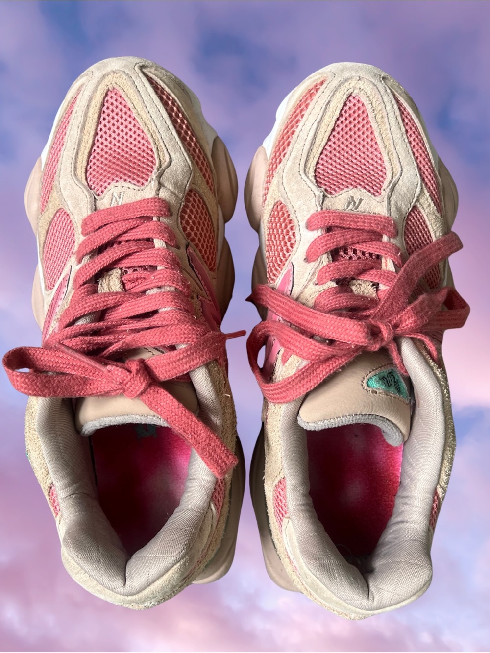 New Balance Pink Tan Chunky Sneakers - Picture 2 of 9